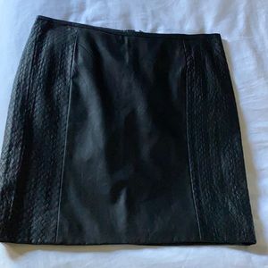 H&M faux black leather skirt
